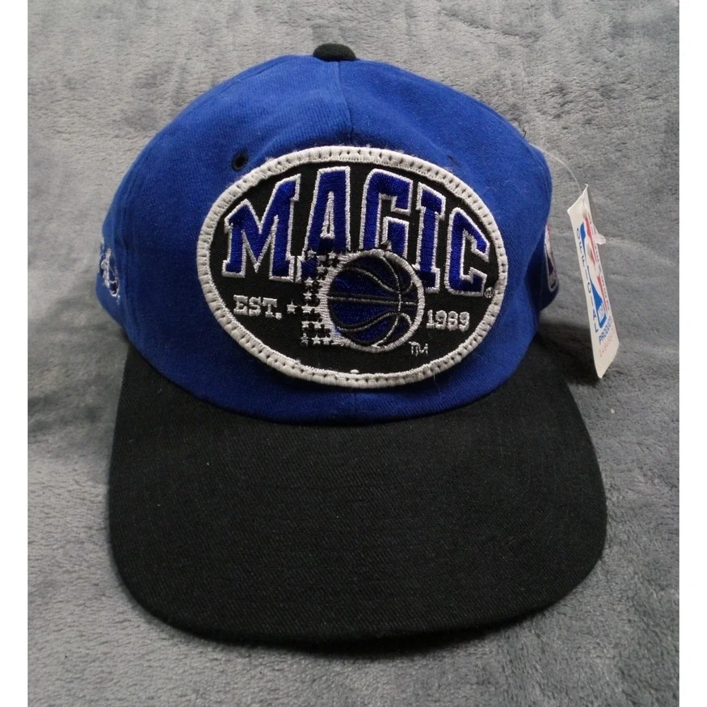 Vintage Orlando Magic Snapback Hat Lee Sport Black Blue NBA New With Tags